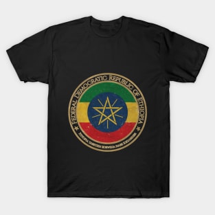 Vintage Federal Democratic Republic of Ethiopia Africa African Flag T-Shirt